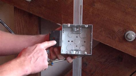 add junction box to stud after drywall|metal junction box.